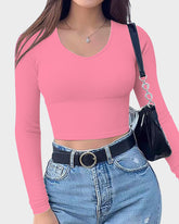 Camiseta ajustada moldeadora de manga larga